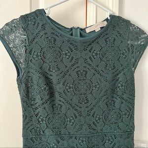 Loft Evergreen Lace Party Dress